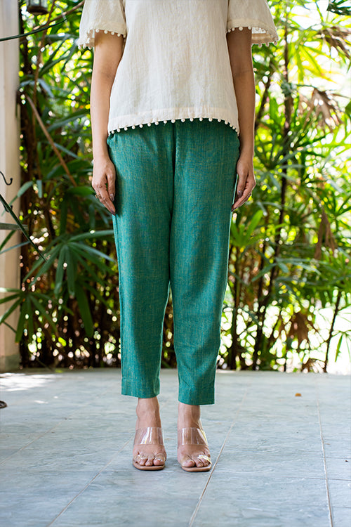 MORALFIBRE GREEN ANKLE PANTS