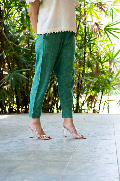 MORALFIBRE GREEN ANKLE PANTS
