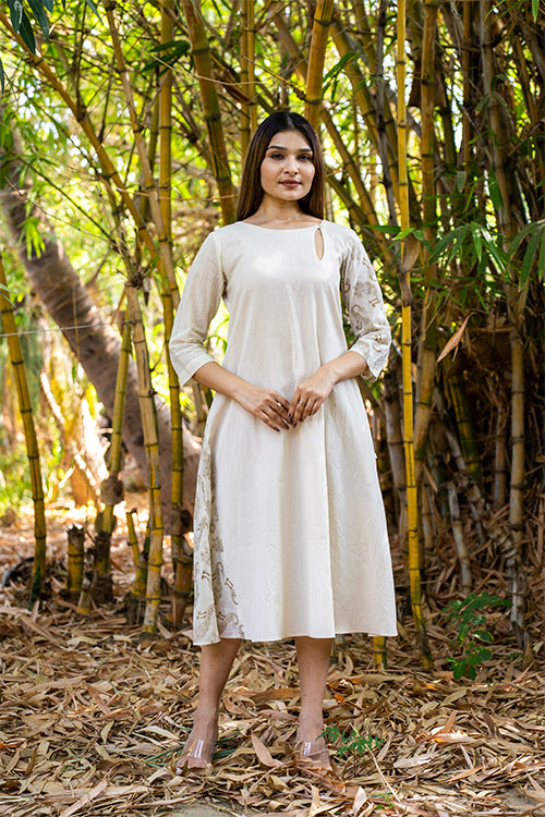 Asymmetric Dress with Keyhole Pattern