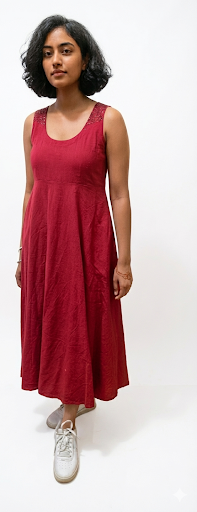 MORALFIBRE POMEGRANTE EVENING DRESS