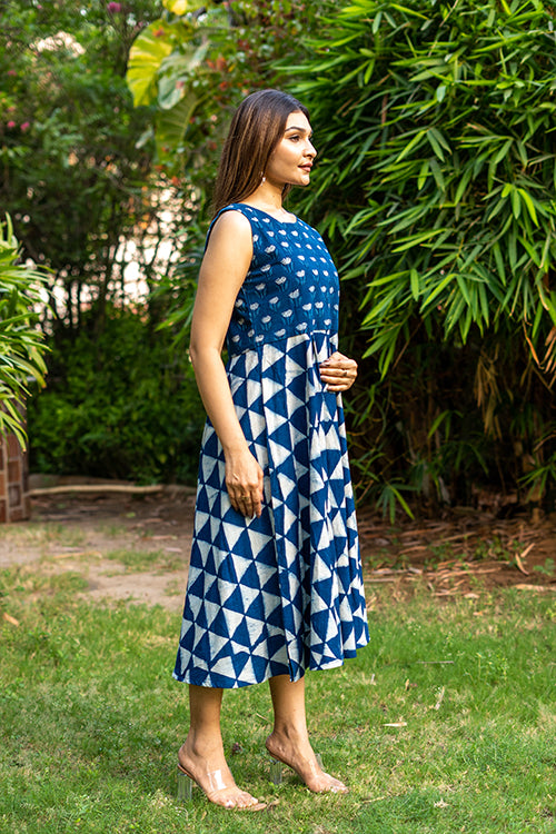 Sleeveless Indigo Dress