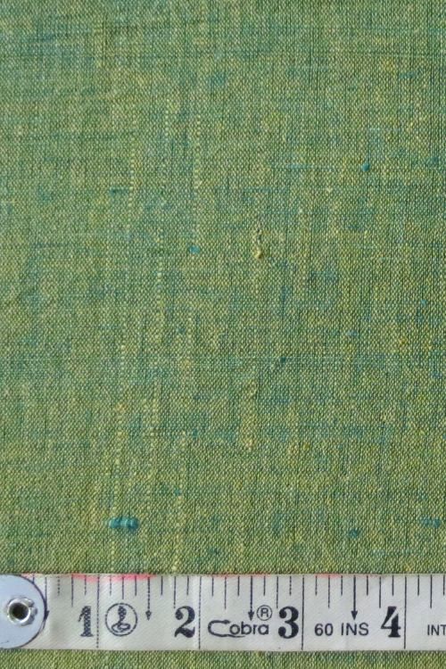 100% cotton handspun handwoven green yarn dyed fabric