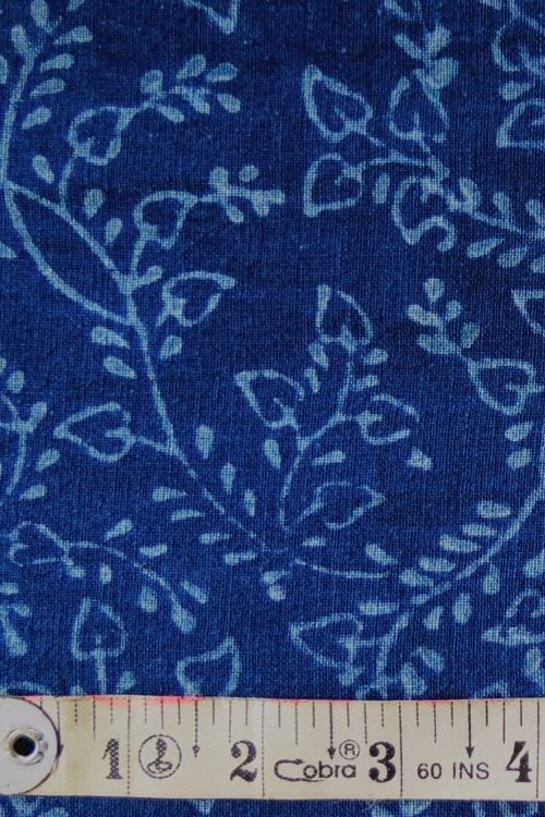 Indigo Hand Block Print - Vine Leaf Pattern