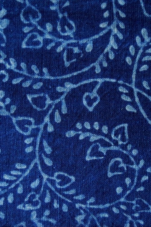 Indigo Hand Block Print - Vine Leaf Pattern