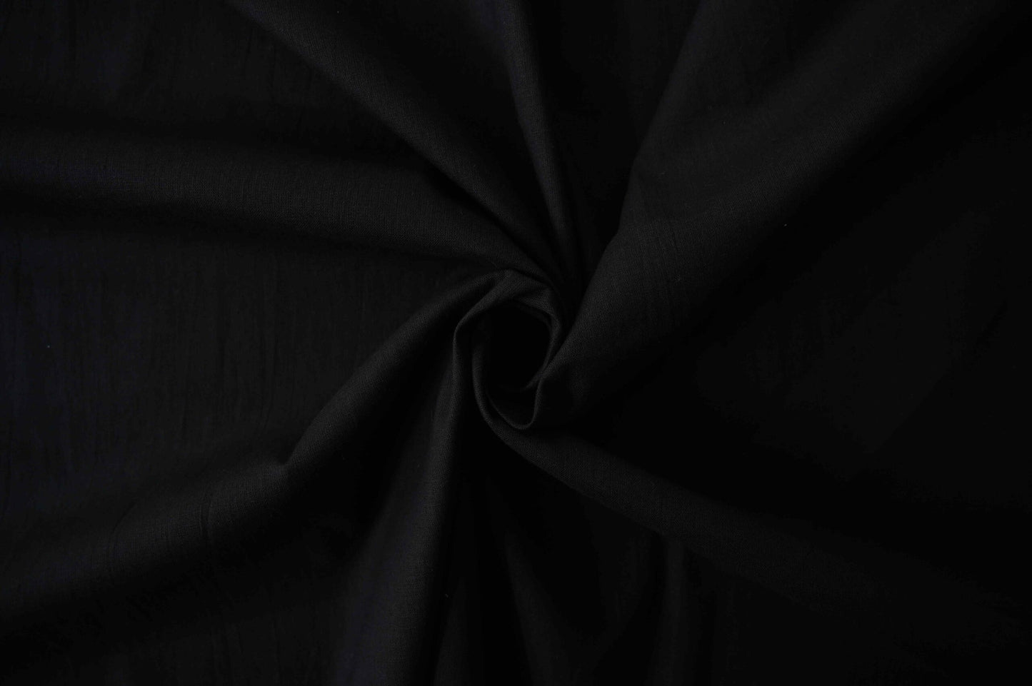 Midnight Black Plain Dyed Handwoven Cotton Fabric