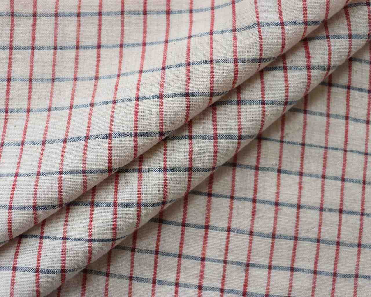 Rustic Red & Blue Yarn-Dyed Checks