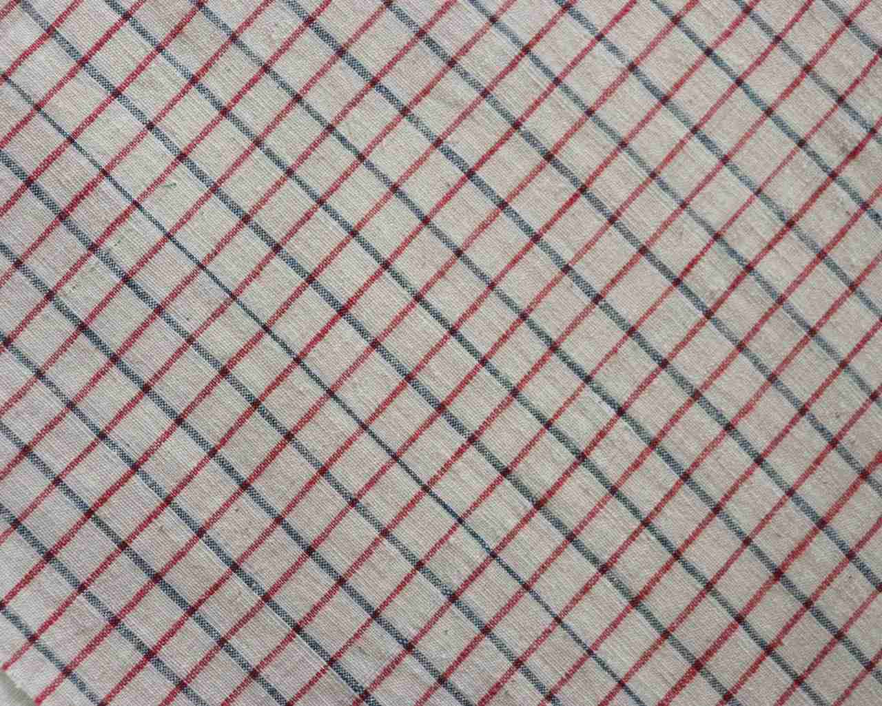 Rustic Red & Blue Yarn-Dyed Checks