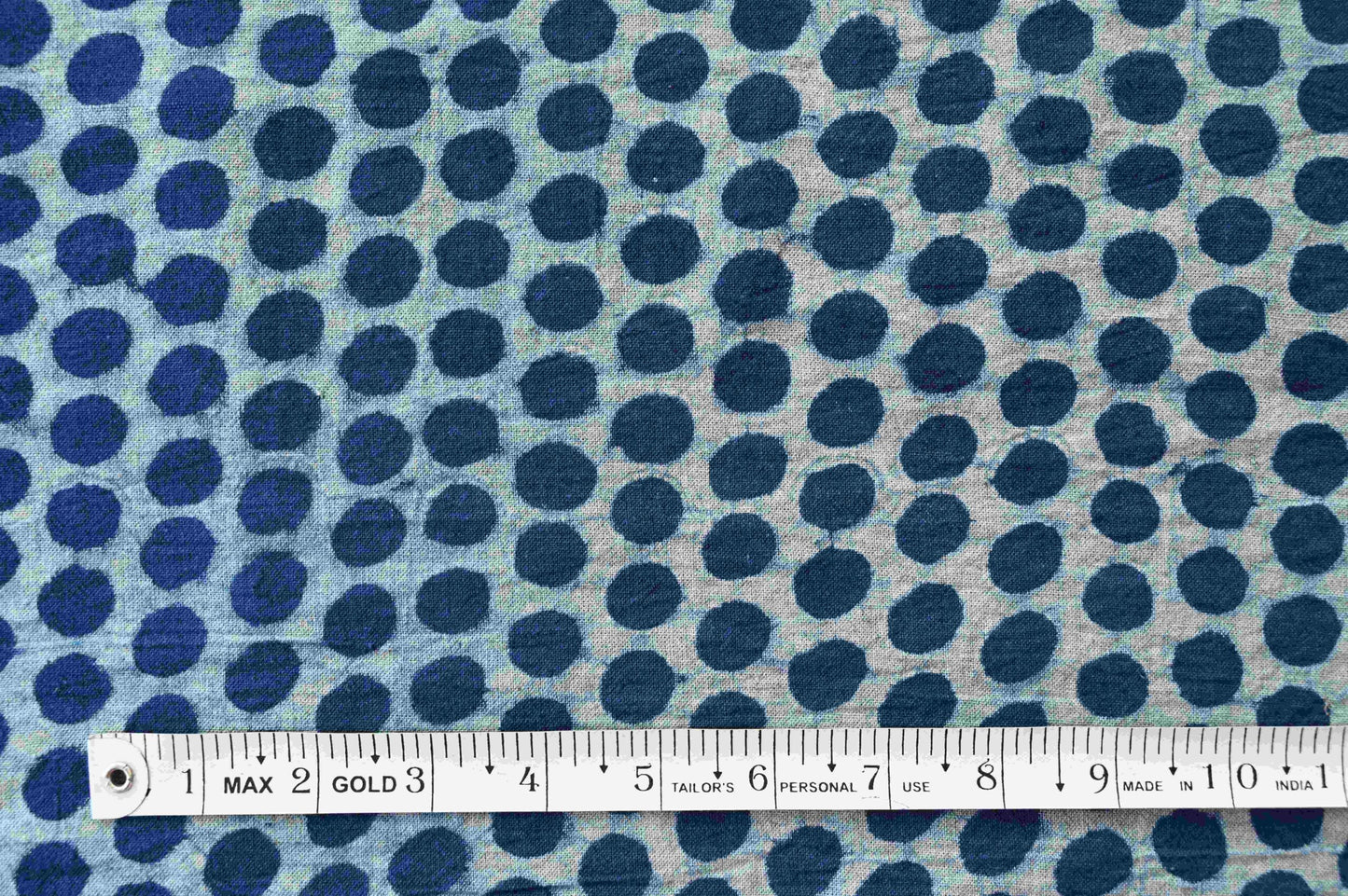 Indigo Hand Dyed Polka Dot Fabric