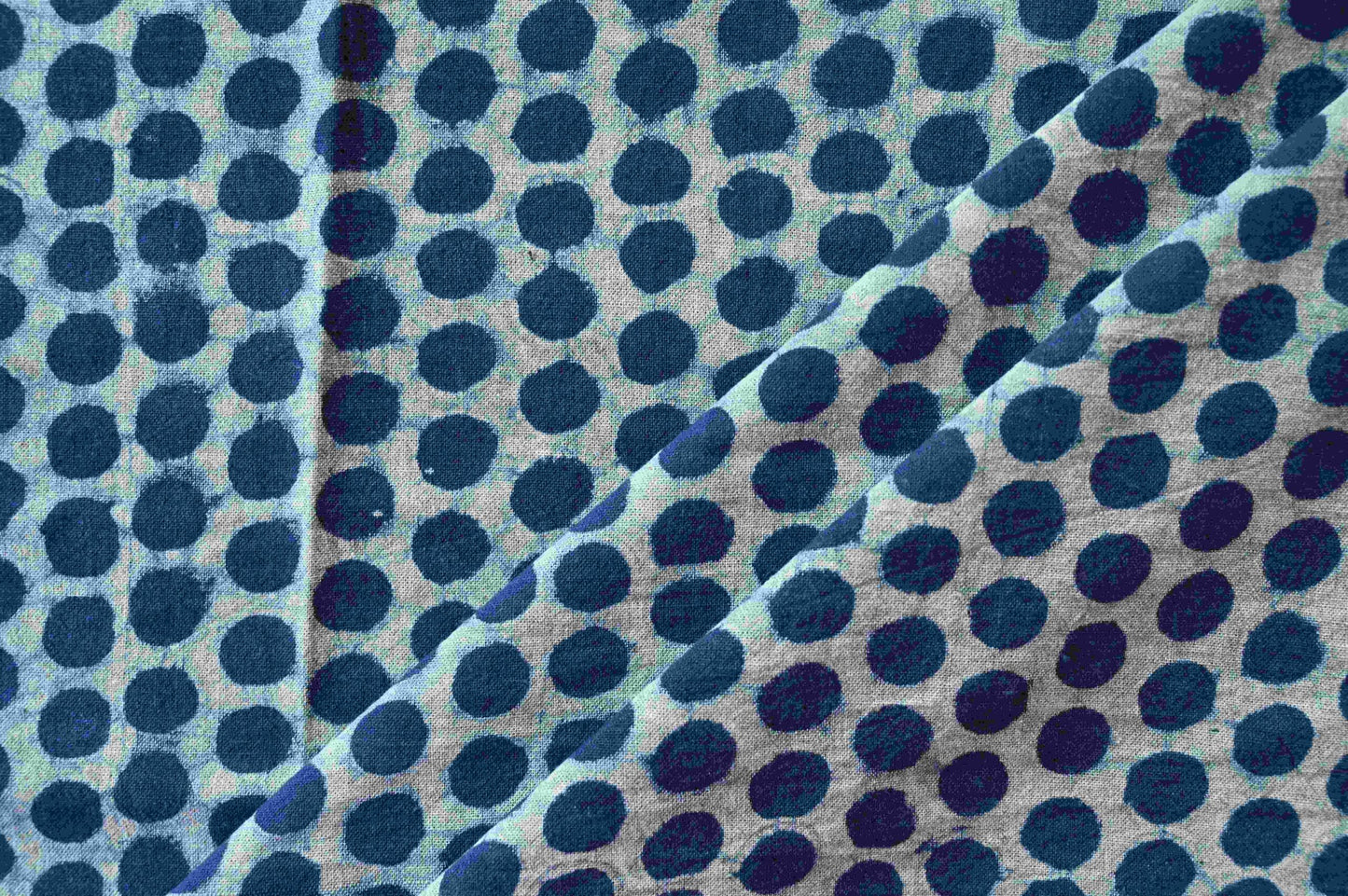 Indigo Hand Dyed Polka Dot Fabric