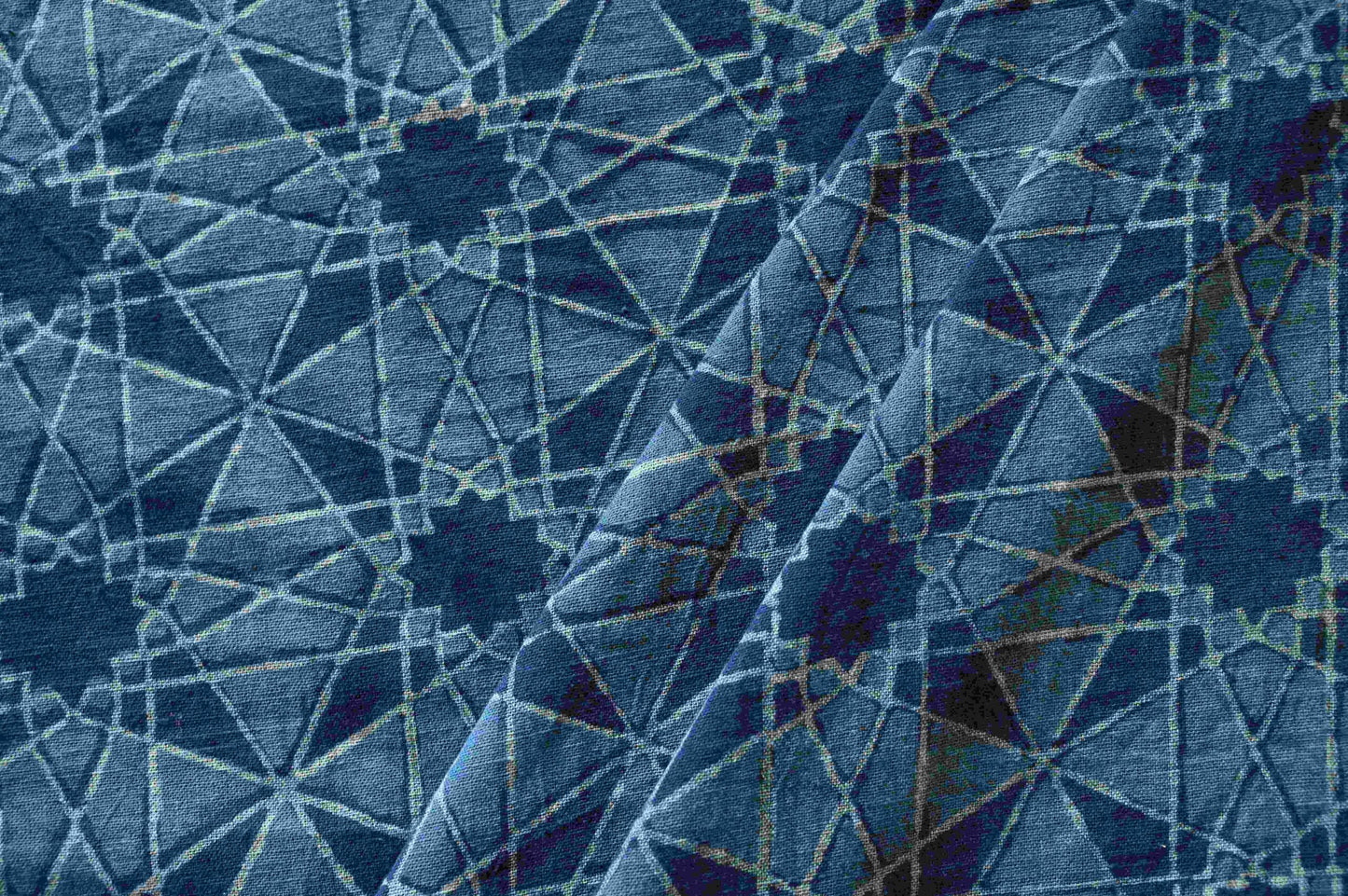 Indigo Hand Block Print - Neo Pattern