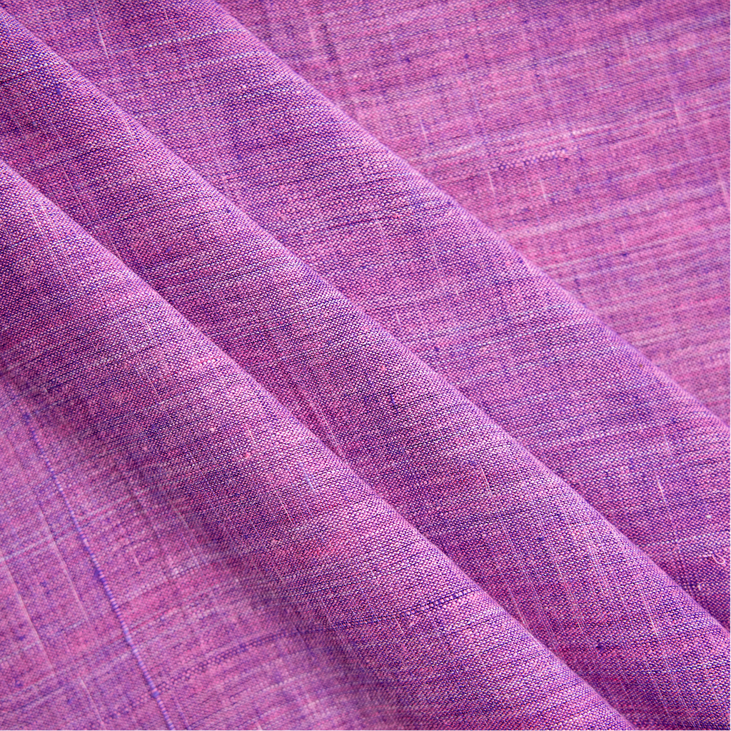 Yarn Dyed Purple Shades Handwoven Cotton Fabric