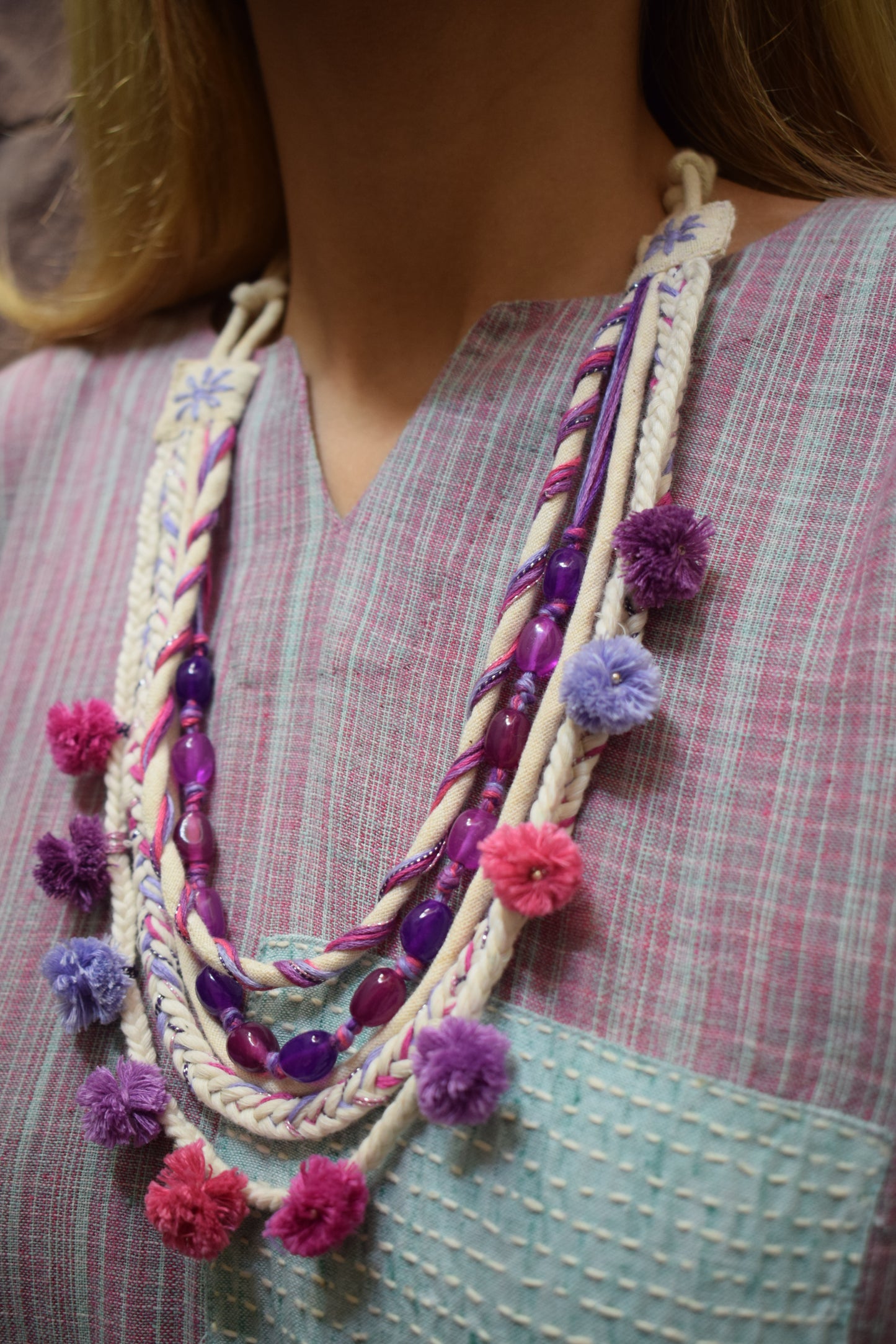 THREAD & BEAD WORK SET – PURPLE & PINK