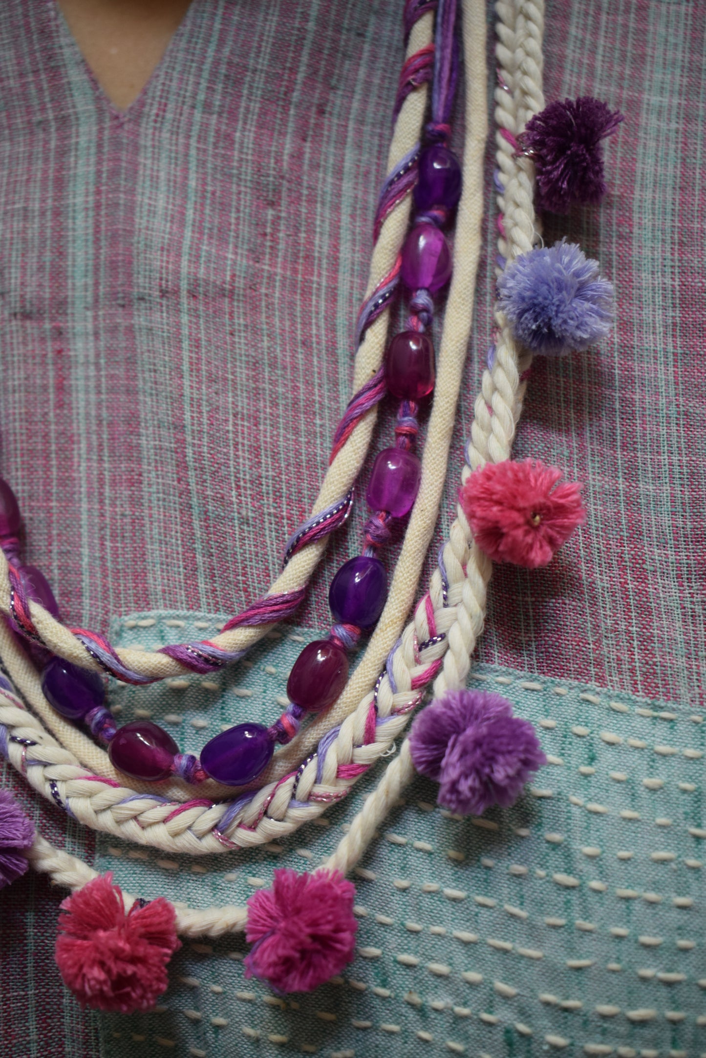 THREAD & BEAD WORK SET – PURPLE & PINK