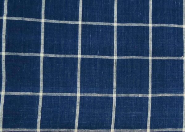 Deep Indigo Handwoven Checks (4cm x 4cm)