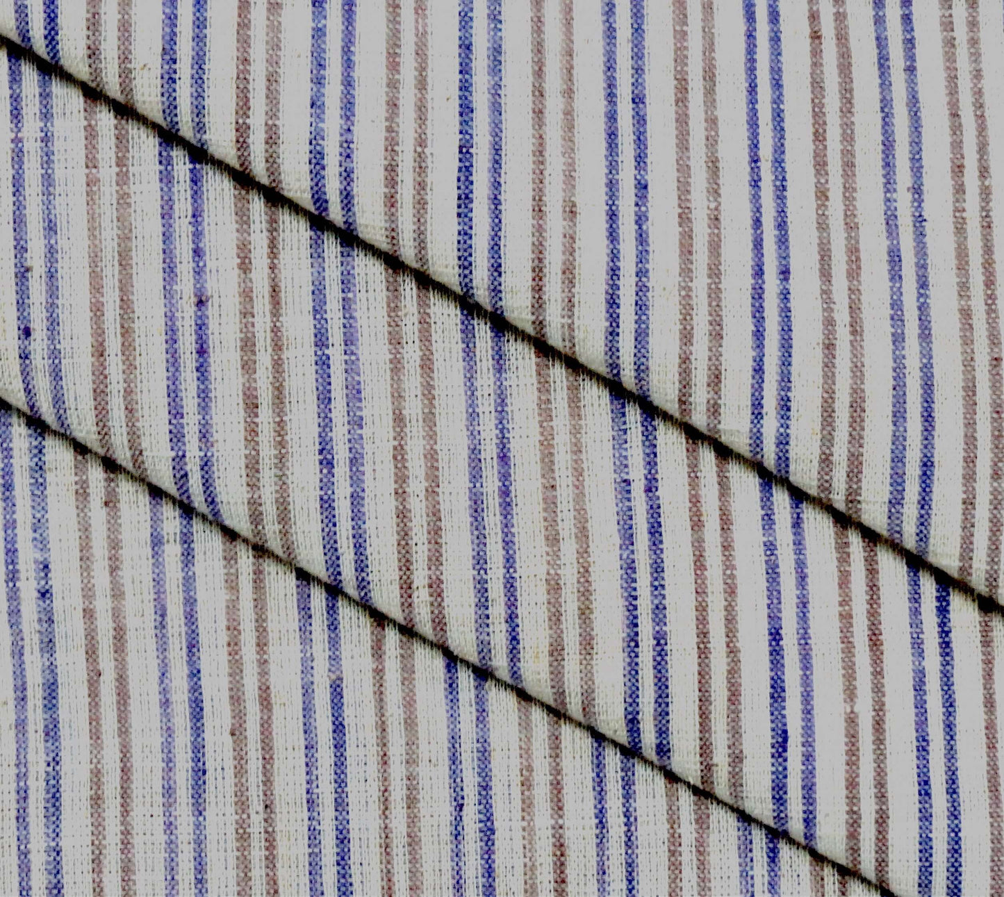 Coastal Dunes Stripes (Blue & Brown on Cream)