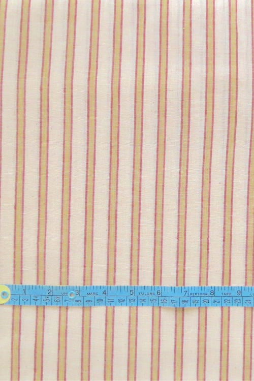 Red & Mustard Stripe Organic Cotton Fabric