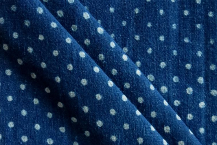 Indigo Hand Block Print - Polka Dots