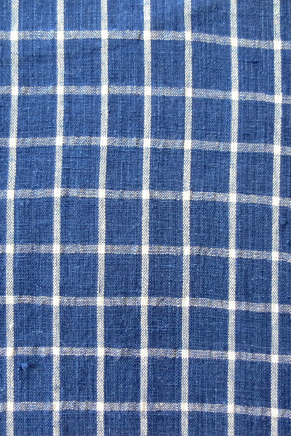 Natural Indigo Handwoven Checks Fabric