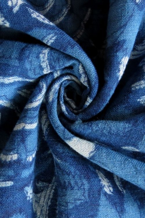 Indigo Hand Block Print - Paisley Pattern