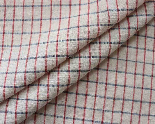 Rustic Red & Blue Yarn-Dyed Checks