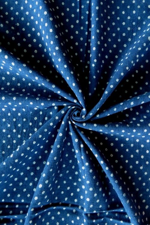 Indigo Hand Block Print - Polka Dots
