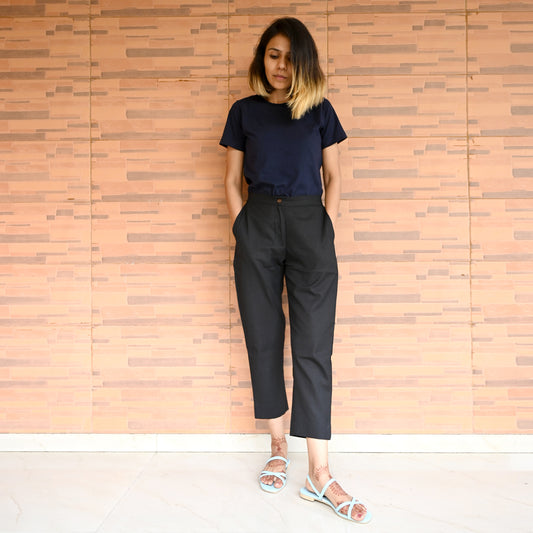 MORALFIBRE ECRU ANKLE PANTS