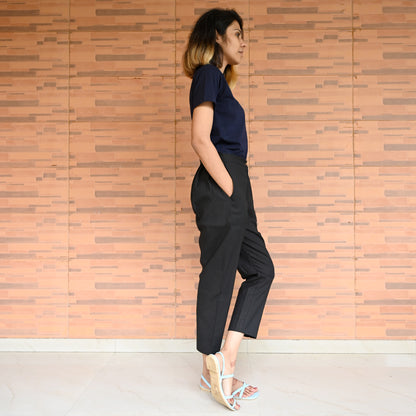 MORALFIBRE ECRU ANKLE PANTS