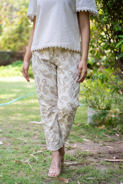 MORALFIBRE GOLDEN PEACOCK MORALFIBRE GOLDEN PEACOCK ANKLE PANTS