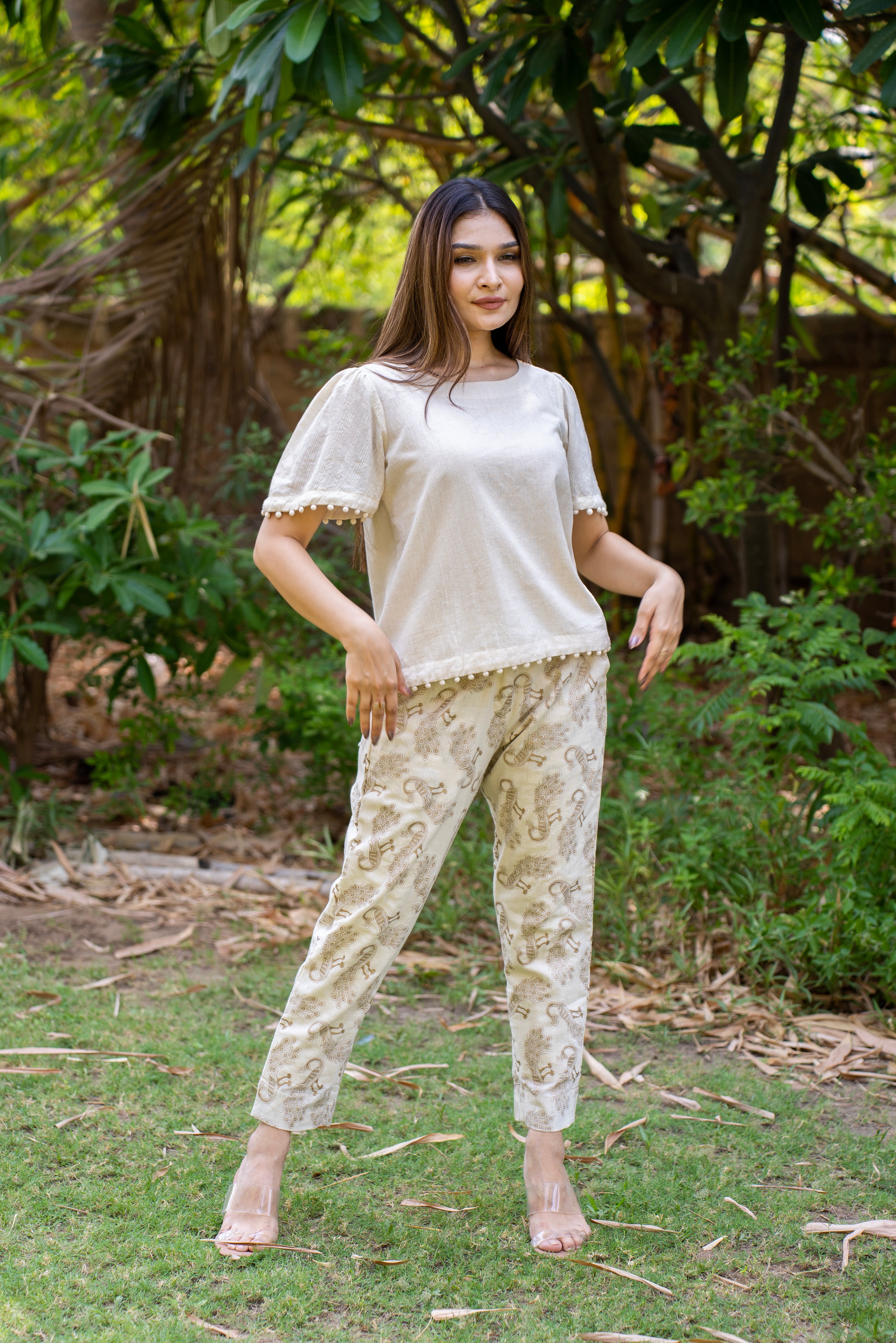 MORALFIBRE GOLDEN PEACOCK MORALFIBRE GOLDEN PEACOCK ANKLE PANTS