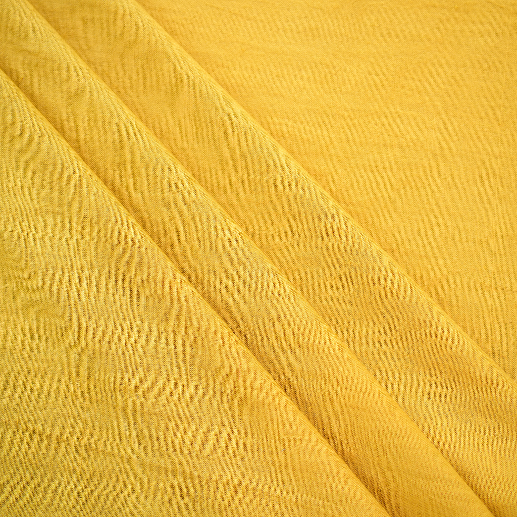 Plain Dyed Bark Light Ochre Handwoven Cotton Fabric