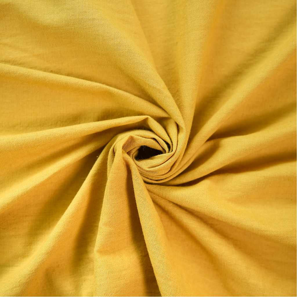 Plain Dyed Bark Light Ochre Handwoven Cotton Fabric