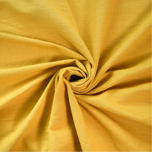 Plain Dyed Bark Light Ochre Handwoven Cotton Fabric