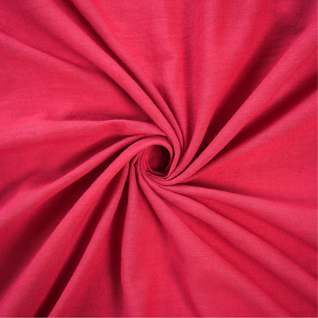 Plain Dyed Pomegranate Handwoven Cotton Fabric