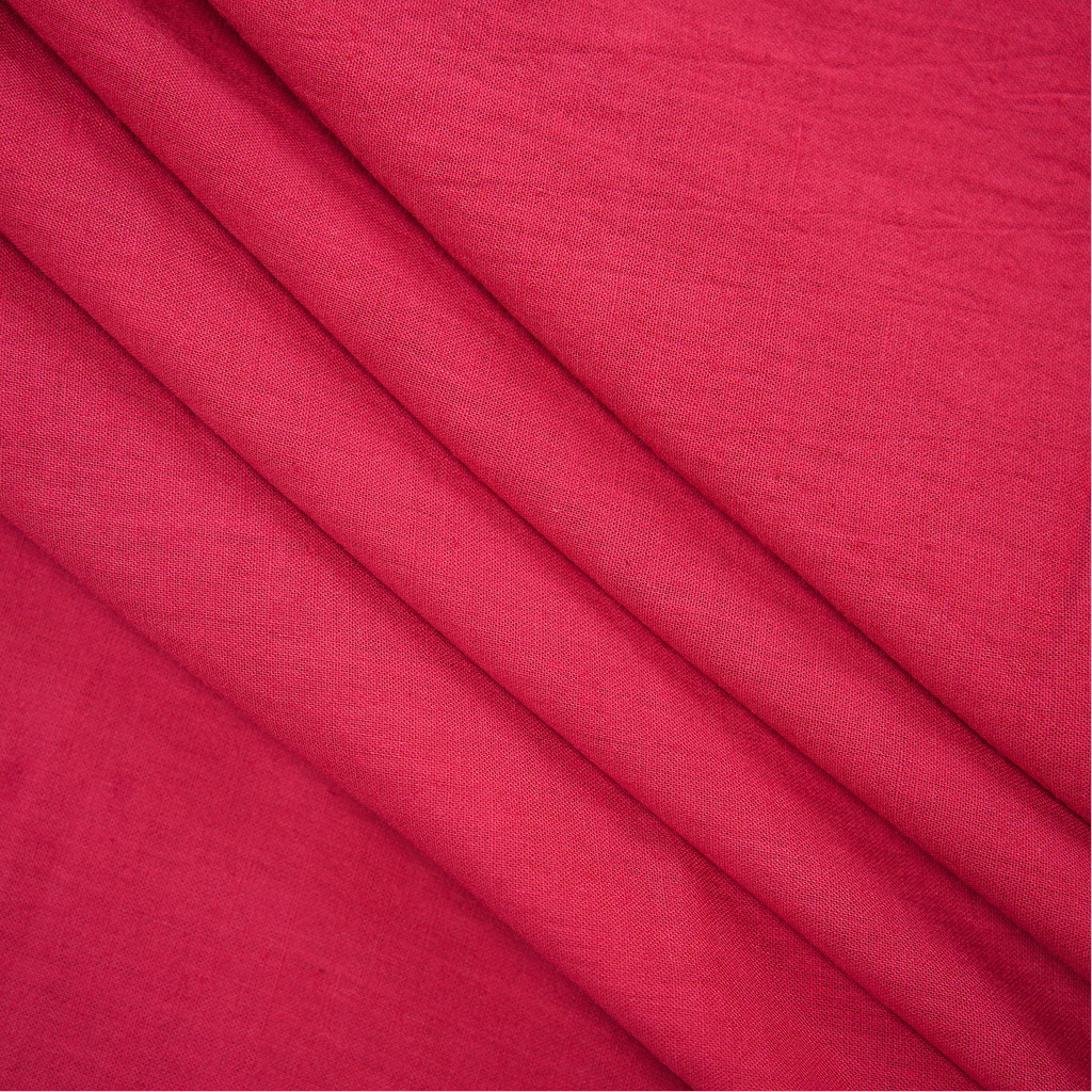 Plain Dyed Pomegranate Handwoven Cotton Fabric