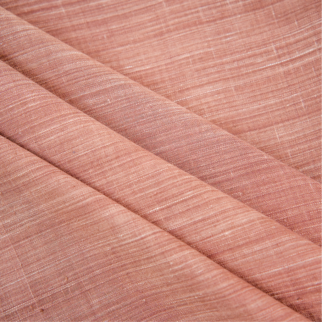 Denim  Burnt Seinna  Handwoven Cotton Fabric