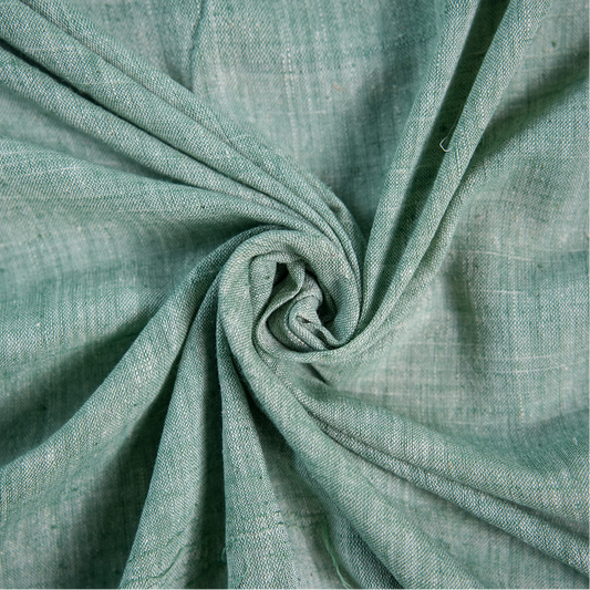 Yarn Dyed Moss Green Handwoven Cotton Fabric