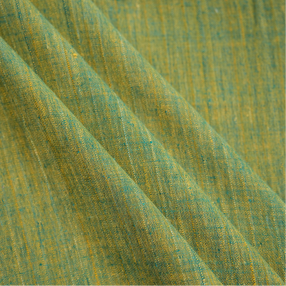 Yarn Dyed Forest Green Handwoven Cotton Fabric