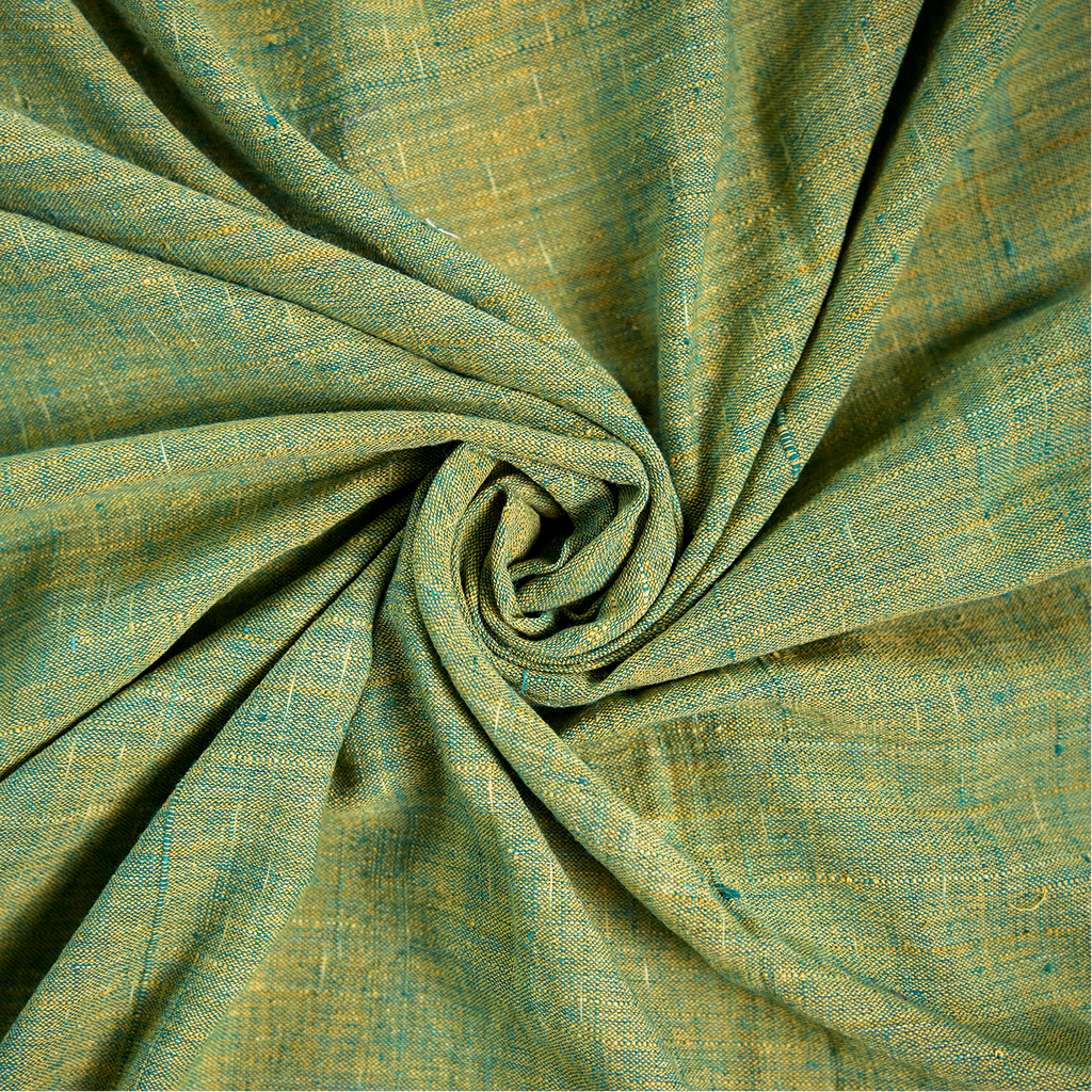 Yarn Dyed Forest Green Handwoven Cotton Fabric