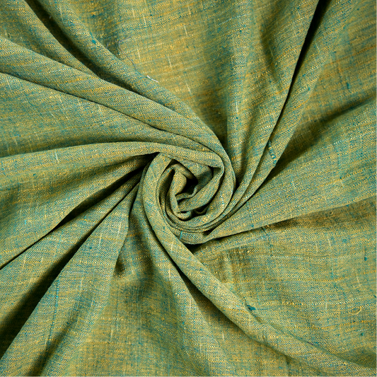 Yarn Dyed Forest Green Handwoven Cotton Fabric