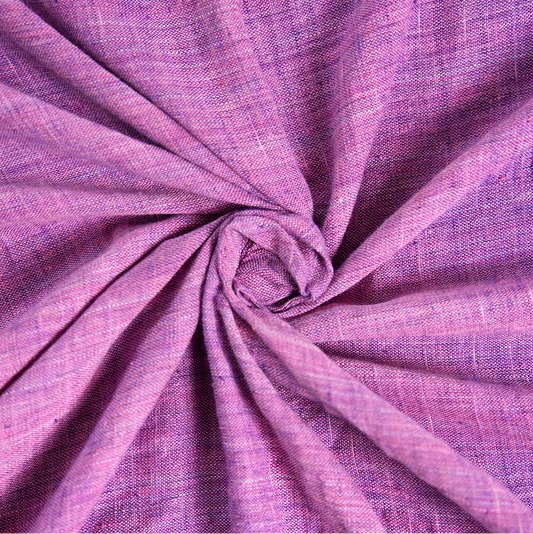 Yarn Dyed Purple Shades Handwoven Cotton Fabric