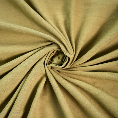 Plain Dyed Yarn Dyed Mustard Handwoven Cotton Fabric