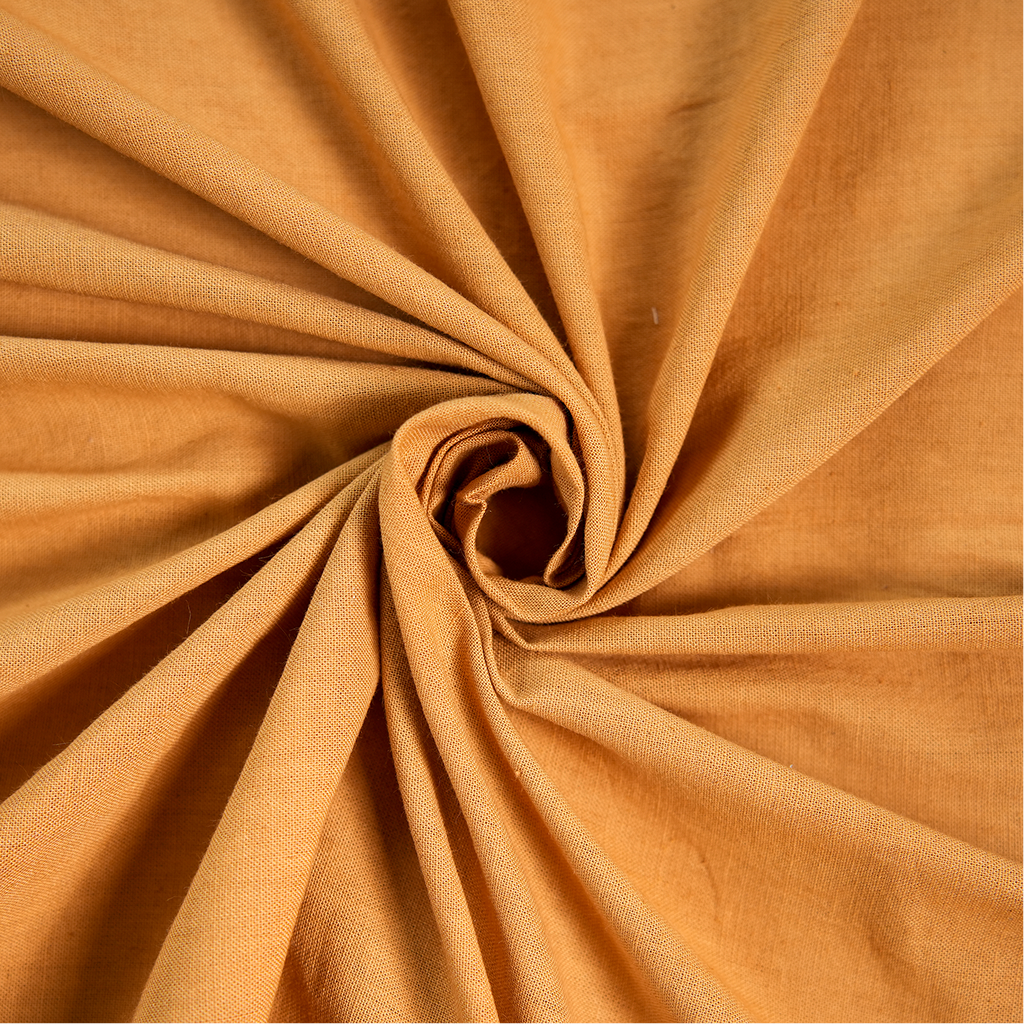 Plain Dyed Rust Handwoven Cotton Fabric