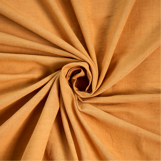Plain Dyed Rust Handwoven Cotton Fabric