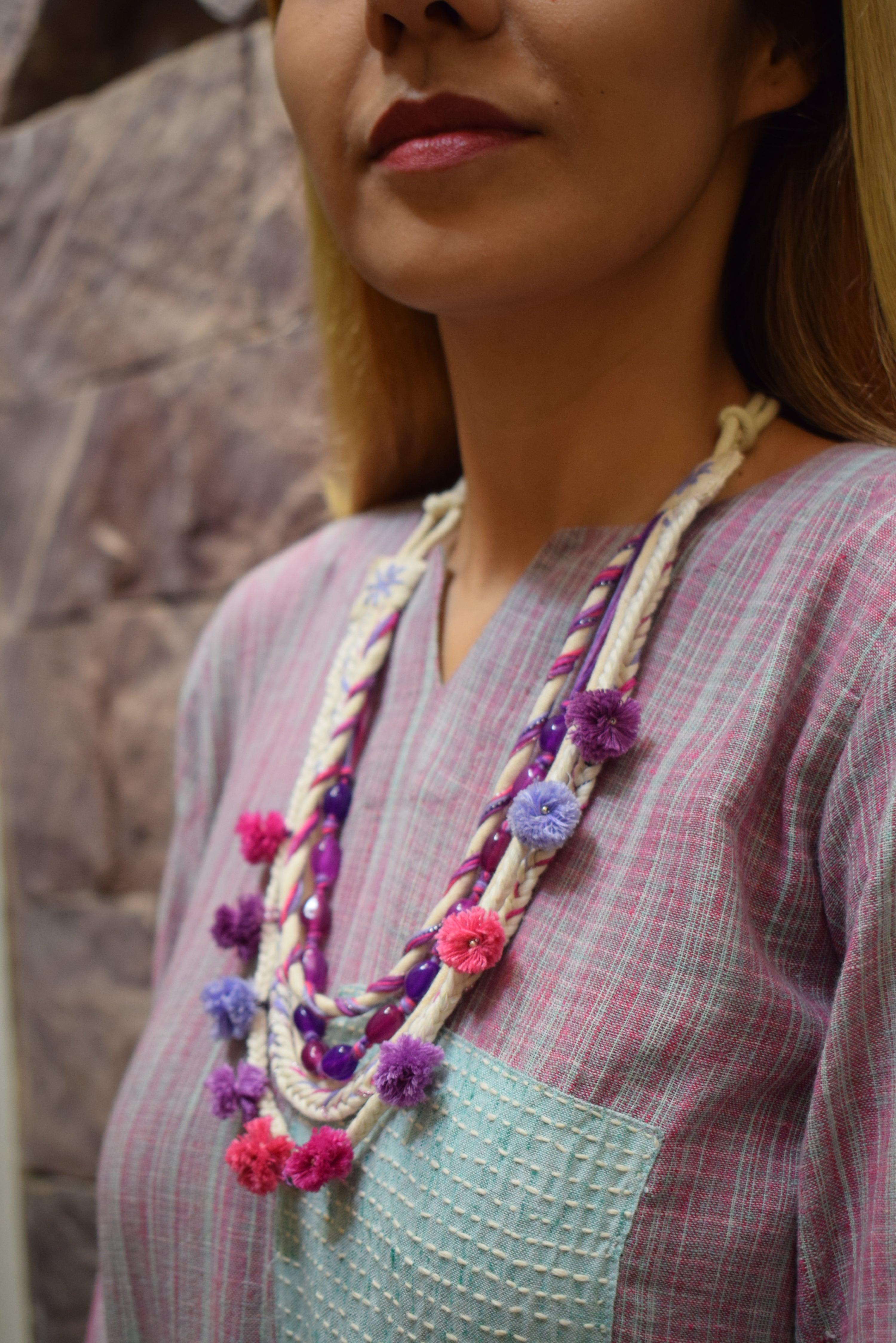 THREAD & BEAD WORK SET – PURPLE & PINK
