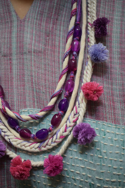 THREAD & BEAD WORK SET – PURPLE & PINK