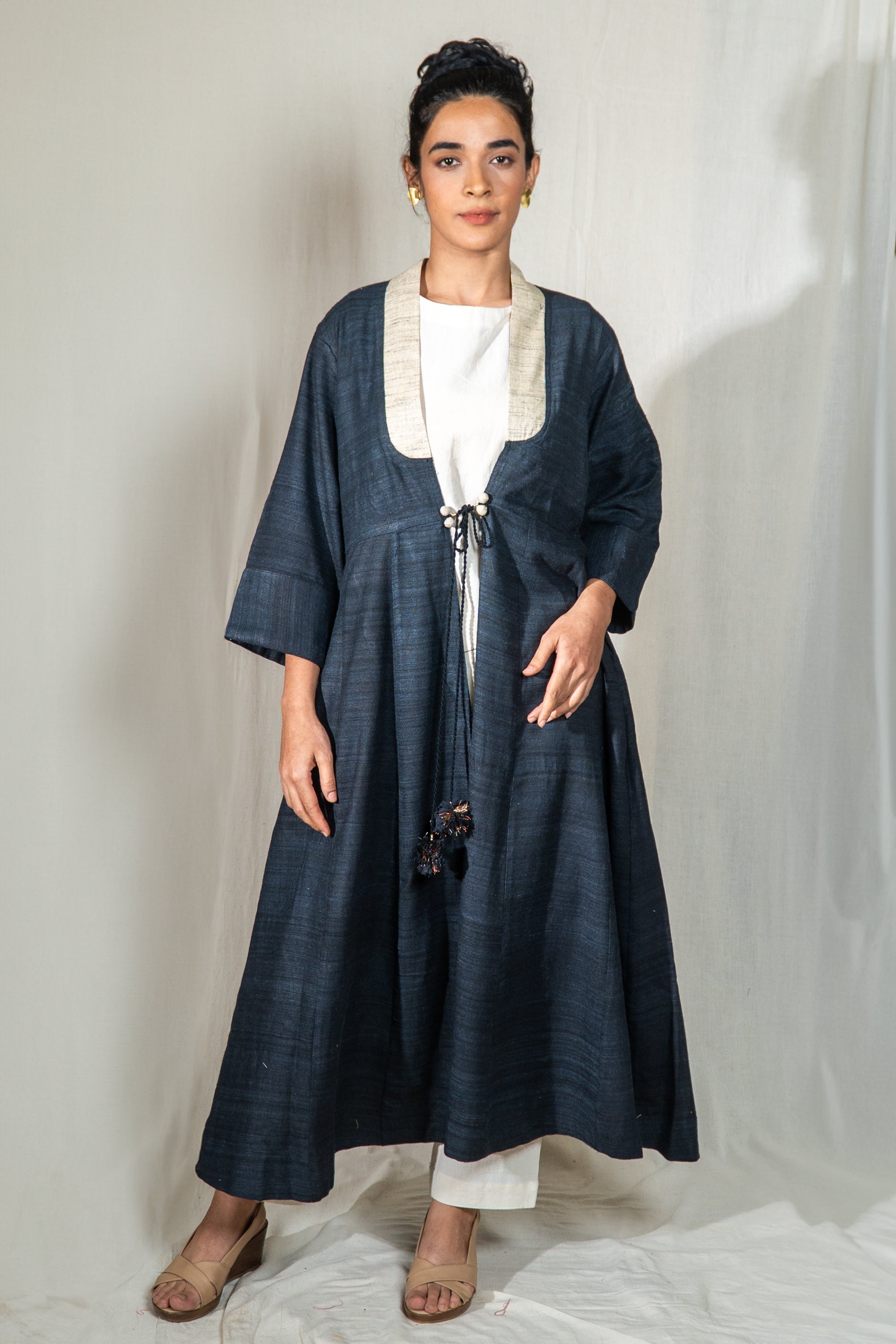 MORALFIBRE  ERISILK OPEN OVERLAY WITH INTRICATE ZARDOSI  BUTTA  AT BACK  FROM 