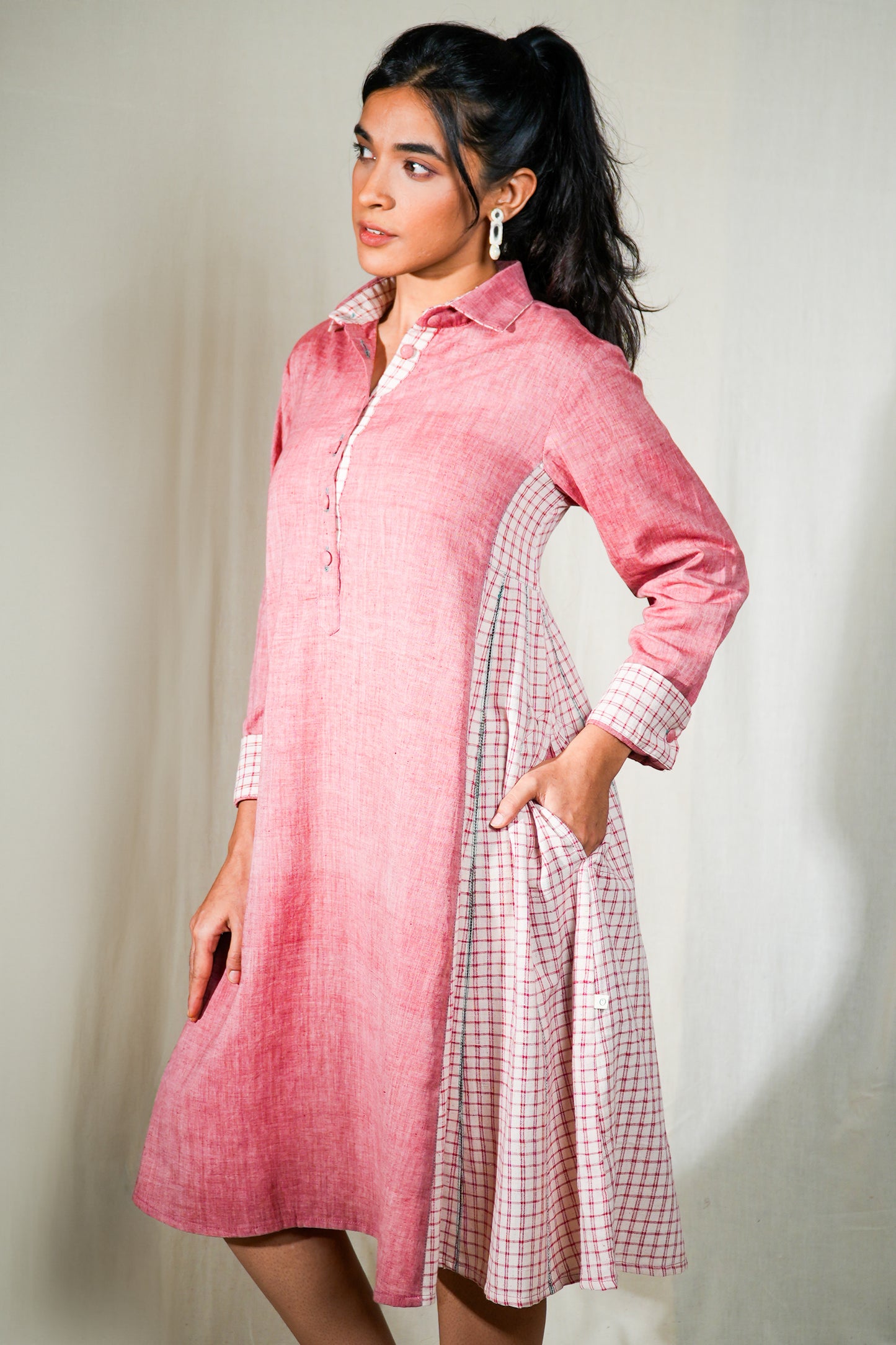 MORALFIBRE SIDE KALI LONG SHIRT DRESS FROM "SHAPES COLLECTION"
