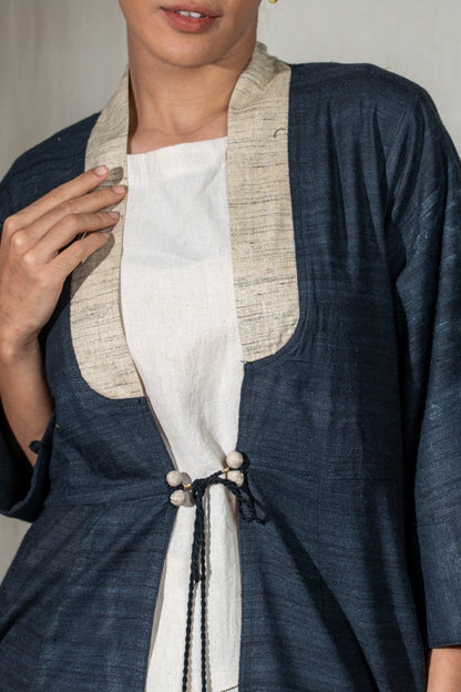 MORALFIBRE  ERISILK OPEN OVERLAY WITH INTRICATE ZARDOSI  BUTTA  AT BACK  FROM "SHAPES COLLECTION"