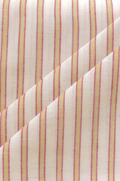 Red & Mustard Stripe Organic Cotton Fabric