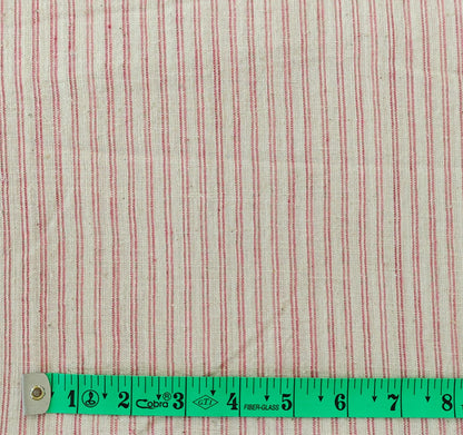 MORALFIBRE 100% Cotton handspun handwoven Pink Thin twin Stripes Fabric